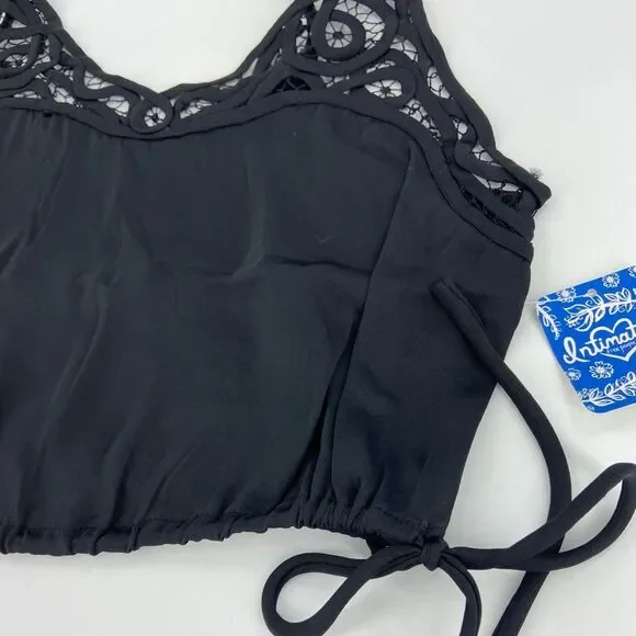 Free People Intimately Black Blouson Satin Brami Crop Camisole XS - Picture 5 of 13